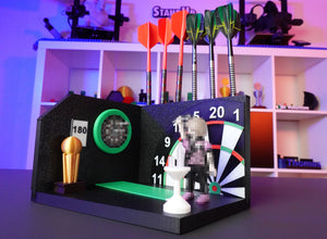 Diorama für einen Spielzeugdartspieler einer bekannten Marke